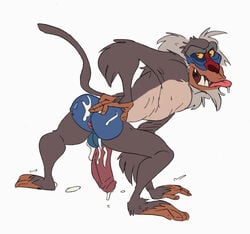 ass balls color_edit colored cum cum_on_butt cum_on_penis disney edit erection hornyanondragon male male_only mammal mandrill monkey nude penis primate rafiki solo staticlustdemons the_lion_king tongue tongue_out wuffinarts