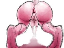 abs anthro anus ass ass_up big_breasts big_butt breasts butt_focus female genitals hi_res lagomorph leporid mammal mature_female muscular muscular_anthro muscular_female perspective pink_body pussy rabbit rear_view smashmat solo thick_thighs venus_(smashmat) wide_hips