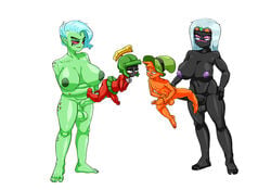 2futas alien areolae balls barefoot black_skin blue_hair breasts duck_dodgers feet femboy fried-chicken futa_is_bigger futa_on_male futadom futanari green_skin intersex large_breasts large_penis larger_futanari looney_tunes lord_dominator male male_penetrated malesub martian marvin_the_martian nipples no_mouth penis penis_size_difference queen_tyr'ahnee size_difference smaller_male smooth_skin star_nomad stomach_bulge toes wander_(wander_over_yonder) wander_over_yonder white_hair