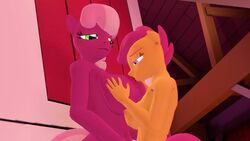 2girls 3d animated areola breast_fondling breast_grab breast_sucking breastfeeding cheerilee_(mlp) duo_focus female female_only friendship_is_magic green_eyes hand_on_breast hasbro huge_breasts indigosfm large_breasts lesbian mp4 my_little_pony nipples no_sound scootaloo_(mlp) sucking_nipples tagme video webm yuri