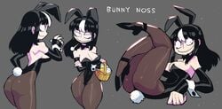 2021 ass big_breasts breasts bunny_ears bunny_girl bunny_tail bunnysuit cleavage corset crap-man easter long_hair mob_face monster_girl noss_the_nosferatu_(crap-man) stockings tagme thick_thighs vampire