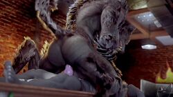 3d animal_genitalia animal_penis animated back_muscles biceps cowgirl_position fur furry furry_tail interspecies knot male/male muscular muscular_male riding_penis size_difference tagme triceps twitchyanimation video werewolf werewolf_the_apocalypse