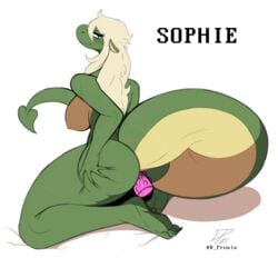 anal anal_sex anthro ass blonde_hair blue_eyes dildo dildo_in_ass dildo_penetration dpronin dragon female hair looking_at_viewer looking_back penetration rear_view sex_toy sex_toy_in_ass sex_toy_penetration smile solo sophie_(shyguy9) spade_tail thick_tail thick_thighs