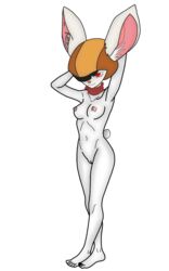 anthro clothing dragon_ball dragon_ball_super dullehan female genitals hat headgear headwear hi_res lagomorph leporid mammal nipples nude pussy rabbit scarf solo sorrel transparent_background