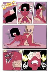 cartoon_network cowgirl_position garnet_(steven_universe) gem_(species) gem_fusion glasses killerqueen kiss red_skin steven_universe tagme veiny_penis