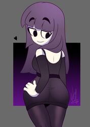 ass big_ass cherrypix female from_behind fully_clothed heart lila_(spooky_month) long_hair looking_back milf mother presenting_hindquarters spooky_month sr_pelo tagme