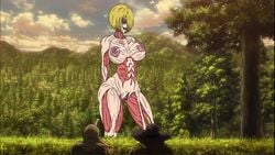 1girls annie_leonhardt areola attack_on_titan belly belly_button big_areola big_ass big_belly big_breasts big_nipples binoculars blonde_hair blue_eyes bones breasts eldritch_horror female_titan forest forest_background huge_ass huge_breasts huge_butt huge_nipples kaiju landscape looking_at_viewer massive_ass massive_breasts meat muscular_female naked nightmare_waifu nipples pale-skinned_female pale_skin perky_breasts plump_labia puffy_areola pussy shingeki_no_kyojin spy telescope thick_thighs thighs titan_(shingeki_no_kyojin) toppa trees vagina