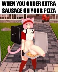 1boy 3d adrian_(tightertemp) animal_ears balls balls_on_food ballsack big_balls blush brat caption cat_boy cat_ears cat_tail catboy comedy cum dialogue feline femboy femboy_focus femboy_only food gay grin huge_cock humor hung hung_bottom hung_femboy hung_trap hyper hyper_balls hyper_femboy hyper_genitalia hyper_penis impact_(font) koikatsu large_penis leaking_cum leaking_precum male male_only meme meme_caption nekomimi nude otoko_no_ko otokonoko penis penis_in_pizza_box penis_longer_than_knee penis_on_food penis_on_pizza pink_eyes pink_hair pizza pizza_box pizza_delivery pizza_delivery_boy public_nudity small_but_hung smile smiling smug smug_face smug_grin solo solo_male thick_thighs tightertemp trap twink wide_hips