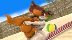 3d 3d_(artwork) alien anthro badger blue_eyes blueapple breasts brown_body brown_hair cosmo_the_seedrian endured_face eyelashes feet furry futanari half-closed_eyes nipples orange_body orange_hair penis sex sonic_(series) sticks_the_badger sticks_the_jungle_badger sticks_the_tejon