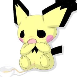 color female female_only feral full_body fur furry furry_ears masturbation nintendo nude open_eyes open_mouth pichu pointy_ears pokemon pussy solo spiky-eared_pichu toony vibrator yellow_fur