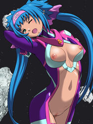 blue_hair breasts censored clothing female klan_klein macross macross_frontier small_breasts