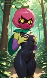 1girls absurd_res absurd_resolution absurdres ai_generated armwear ass athletic athletic_body athletic_female belly belly_buttonteenager big_breasts black_bodysuit black_face black_latex_bodysuit black_sclera bodysuit brawl_stars breasts busty busty_female busty_girl curvaceous curvaceous_female curvaceous_figure curvy curvy_body curvy_female curvy_figure curvy_hips cute cute_expression cute_eyes cute_face cute_female eyebrows eyelashes eyeshadow eyewear female female_only female_solo forest forest_background front_view glistening glistening_body glistening_eyes glistening_skin green_arms green_hands hackwork half-closed_eyes hi_res high_quality high_resolution highres large_boobs large_breasts latex_bodysuit leaf_on_head legs legs_together lily_(brawl_stars) looking_at_viewer mask mask_on_face mask_on_head masked masked_female pink_eyebrows pink_hair pink_mask plant_girl plant_humanoid plant_on_head purple_armwear seductive seductive_body seductive_eyes seductive_look shiny shiny_body shiny_hair shiny_skin short_hair slim_waist small_waist smooth_body smooth_skin solo_female squeezing_breast standing supercell supercell_(company) teen teen_girl teenage teenage_female teenage_girl thick_thighs thighhighs thighs thin_waist touching_breast touching_breasts tree trees yellow_eyes young_female