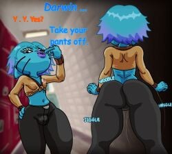 animated baddie_gumball big_ass bimbo bimbo_femboy blue_fur cartoon_network catboy femboy gay gumball_watterson gumball_watterson_(bad) hulu lipstick male_focus male_only solo_male the_amazing_world_of_gumball the_wonderfully_weird_world_of_gumball twerking