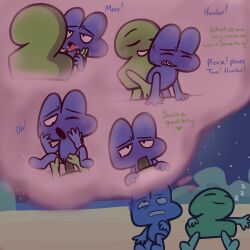 algebralien ambiguous_gender backshots battle_for_dream_island begging_for_more bfb bfdi blowjob blue_body blush blush_lines blushing clitoral_stimulation clitoris cock_sucking cuntboy dialogue dream_sex dreaming drool_string english english_text four_(bfb) green_body imagination making_out non-human number object_show object_shows osc penetration penis_in_pussy praise praising pussy rough_sex sucking_penis sweat tentacle_penis text the_power_of_two thought_bubble tongue_kiss tpot tremble_spikes two_(tpot) uncomfortable vadahlivokroz vaginal vaginal_penetration xfohv