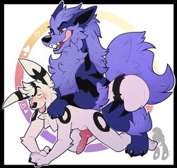 absurd_res all_fours anal anthro anthro_on_feral anthro_penetrated arcanine big_dom_small_sub blush chest_tuft dakota_(baito) doggy_style duo eeveelution erection eye_roll fan_character feral feral_penetrating feral_penetrating_anthro fluffy fluffy_tail from_behind_position head_tuft heart hi_res knot male male/male male_only nail nintendo open_mouth paws penetration pokemon pokemon_(species) sex size_difference stomach_bulge tagme teeth tongue tongue_out tuft umbreon video_games yiffy1234 zoophilia