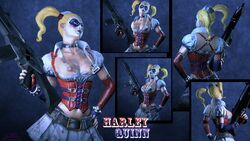 1girls 3d 3d_(artwork) batman:_arkham_asylum batman_(series) big_breasts crafted_lightning dc dc_comics harley_quinn harley_quinn_(arkham) harley_quinn_(arkham_asylum) tagme