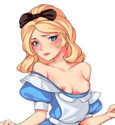 1girls alice_in_wonderland alice_liddell blonde_hair breasts color colored female female_focus female_only nipples tagme town_of_sins unknown_artist