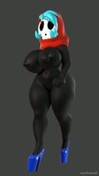 1girls 3d 9:16 animated areolae ass black_body black_skin blender blue_hair breasts casual erect_nipples facewear fat_ass female female_only footwear headwear high_heels hoodie huge_ass huge_breasts loop mario_(series) masked naked_footwear naked_heels naked_with_shoes_on nipples no_sound nude platform_heels pussy shorter_than_10_seconds shy_gal thick_thighs vertical_video video walk_cycle walking wide_hips wyerframez