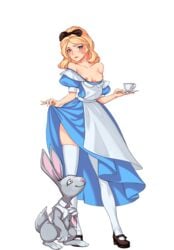 alice_in_wonderland alice_liddell breasts color colored tagme town_of_sins unknown_artist white_rabbit_(wonderland)