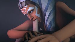 1boy 1girls 3d ahsoka_tano alien_girl animated big_penis blowjob blue_eyes erection human human_penetrating interspecies looking_at_viewer no_sound open_mouth pale-skinned_male penis sfm simple_background skeletron27 source_filmmaker star_wars star_wars_rebels video