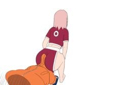 1boy 1girls animated ass ass_shake back_view backboob barefoot big_ass big_breasts big_butt big_penis biggies00 bubble_ass bubble_butt bulge buttjob clothing covered_buttjob dancing erection_under_clothes favorite female jiggle male naruto naruto_(classic) no_pants pawg pink_hair sakura_haruno short_shirt shounen_jump skirt small_waist teenager thick_ass thick_thighs tiny_waist twerking twerking_on_dick unseen_male_face uzumaki_naruto