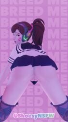 3d alternate_costume alternate_hairstyle asian ass behind_view blender blizzard_entertainment butt cute d.va dat_ass female female_only fringe hana_song hi_res highres impregnation_request inviting_to_sex korean legs looking_at_viewer looking_back overwatch petite ponytail presenting presenting_anus presenting_ass presenting_hindquarters presenting_pussy pussy school_uniform schoolgirl schoolgirl_d.va shoesynsfw stockings text thighs vagina