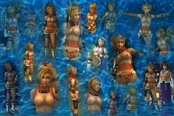 1girls 3d 3d_(artwork) big_breasts crafted_lightning final_fantasy final_fantasy_x rikku square_enix tagme yuna