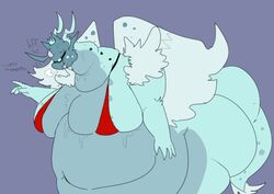 1girls anthro bbw belly big_belly big_breasts big_butt blue_body breasts butt dragon dragon_princess_ii_(towergirls) fat fat_dragon_female fat_fur female female_only horn huge_belly huge_breasts huge_butt obese obese_dragon obese_female overweight overweight_dragon overweight_female scalie ssbbw sweat sweaty sweaty_belly thick_thighs towergirls whiteraff wide_hips