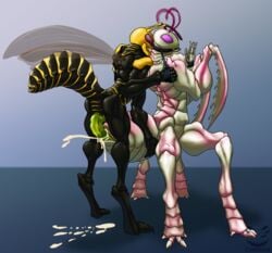 antennae_(anatomy) anthro arthropod blush bodily_fluids bondage bound cervical_penetration corinoch_(artist) cum cum_inside cum_splatter cumshot cuntboy duo egg ejaculation genital_fluids genitals hi_res hornet hymenopteran insects internal intersex leash leash_pull light_bondage male male/male mantis muscular penetration penis precum pussy_juice size_difference small_dom_big_sub taur translucent translucent_penis vaginal_penetration veras_(corinoch) vespid wasp wings