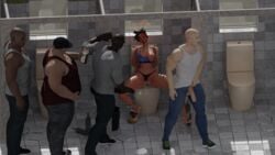 1girls 3d 4boys ahe_gao bathroom blizzard_entertainment blush breasts cum cum_dump cum_in_mouth cum_in_pussy cum_on_breasts cum_on_face fuckingtracer gangbang line one_after_another overwatch public_use pussy rape raped running_a_train straight taking_turns toilet tracer track_and_field_tracer used_condom waiting_in_line