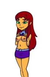 camp_pinewood color colored dc fantasy shirt_lift starfire tage teen_titans transparent_background vaultman