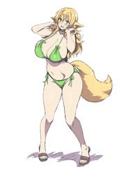 1girls big_breasts blonde_hair green_eyes highres kaori_(whooosaku) original solo_female swimsuit tagme whooosaku