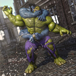 2boys 3d 3d_(artwork) anthro beast_(x-men) blue_skinned_male cum footjob furry gay hank_mccoy hulk male male_only marvel masturbation muscular og_idk x-men yaoi