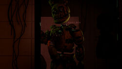 1boy 2021 3d_(artwork) animatronic anthro bodily_fluids cum cum_on_penis detailed digital_media_(artwork) doorway erection five_nights_at_freddy's five_nights_at_freddy's_3 genital_fluids genitals glowing glowing_eyes grey_eyes humanoid_genitalia humanoid_penis inside lagomorph leporid long_ears looking_at_viewer machine male male_only mammal misty_bun narrowed_eyes notched_ear nude one_eye_half-closed open_mouth orgasm penis presenting presenting_penis rabbit raised_arm robot smile solo source_filmmaker springtrap springtrap_(fnaf) squint standing teeth thick_penis torn_arm torn_body torn_face torn_leg vein veiny_penis video_games wire yellow_body