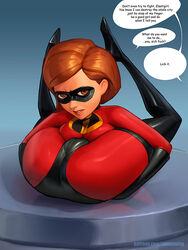 1girls 2019 ass brown_eyes brown_hair cameltoe dialogue disney elastic elastigirl english_text female female_only femsub forced helen_parr huge_ass legs_up olexey_oleg pixar pussy smooth_skin tagme the_incredibles wide_hips