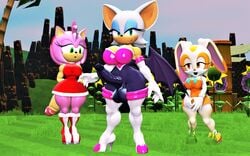 3d 3d_(artwork) 3d_model amy_rose anthro blue_eyes brown_eyes chiropteran cream_the_rabbit dildo dr.ivopingasnik dress eyelashes female flower furry futanari grass green_eyes half-closed_eyes hedgehog lagomorph long_ears mobian mobian_(species) mobian_bat open_mouth penis pink_hair rabbit rouge_the_bat sega sex_toy sonic_(series) sonic_adventure_2 sonic_the_hedgehog_(series) standing tan_body white_hair wings