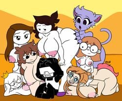 1boy 7girls alternate_version_available anthro big_breasts blue_eyes body_fur brown_hair buttplug buttplug_tail captain_(tankmen) cat_ears cat_tail claws clothed clothed_male clothed_male_nude_female color crown female femdom funny ginjaninjaowo glasses hair_ribbon harem heels human humanoid illymation ilyssa_levy jaiden jaiden_animations jaiden_dittfach june_lynn_gustin katzun lavender_fur let_me_explain_studios long_hair male malesub medium_hair meme multiple_girls newgrounds nipples noseless nude nude_female orange_hair pink_nipples rebecca_parham scared sex_toy shannon_gurr shgurr size_difference surrounded syscod tabbes tankmen toony white_hair white_skin youtube youtuber