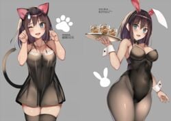 bunny_ears bunny_girl bunnysuit cat_ears cat_tail curvy kureha_(ironika) original tagme thick_thighs tsubasa_(kureha) wide_hips