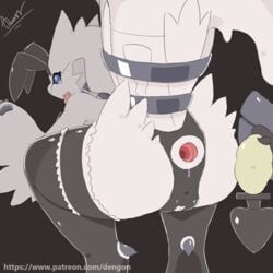 1boy 1boy1girl 1girls ahe_gao animated anus ass black_background bunny_ears bunnysuit dengon female game_freak generation_5_pokemon gif male patreon plug pokemon pokemon_(species) pokemon_bw reshiram tail tongue_out toy white_body white_fur zekrom