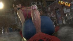 1boy 1boy1girl 1girls 3d alley asmfan94 big_ass big_butt big_penis blender brown_hair buttjob capcom claire_redfield clothed clothed_female covered_buttjob crossover cum cum_on_penis eastern_and_western_character female hi_res male marvel marvel_comics marvel_vs._capcom penis_on_ass penis_through_fly peter_parker rain resident_evil resident_evil_2 resident_evil_2_remake spider-man spider-man_(series) thick_ass thick_cum thick_penis