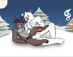 2boys anal_penetration anal_sex annoying_watermark anthro antlers blush christmas dolph_(fortnite) epic_games fortnite furry furry_only gay interspecies leg_grab leg_lift legs_held_open looking_down male male/male male_only male_penetrated male_penetrating male_penetrating_male naked nude penis penis_in_ass penis_size_difference polar_patroller polar_patroller_(fortnite) polishbonnie reindeer rippley rippley_(fortnite) snow snowman snowmando_(fortnite) spoken_heart