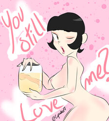 black_hair breasts cupcakesff cute pink_nipples short_hair white_skin