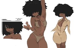 afro bra breasts dark-skinned_female dark_skin female hair_over_eyes navel panties solo solo_female underwear viv_(whoopsatro) whoopsatro