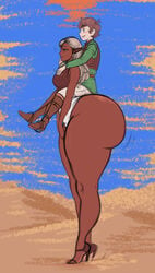 1boy 1girls ass ass_focus bare_ass bare_legs big_ass big_breasts big_butt bottom_heavy brown_skin bubble_ass bubble_butt carrying carrying_partner contraption curvy curvy_female dark-skinned_female dark_skin desert elf elf_ears enna_(franktonius) fantasy fat_ass female female_focus femsub franktonius gigantic_ass hand_on_breast heels height_difference high_heels huge_ass huge_butt huge_thighs hyper jiggle larger_female lifting_person long_ears long_hair long_legs male maledom motion_lines mounted mounting piggyback piggyback_ride pointy_ears pony_play ponygirl ponyplay ride riding riding_on_back round_ass sand shiny_skin shorter_male side_view sitting sitting_on_another sitting_on_person size_difference small_dom_big_sub smaller_male standing stirrups tall tall_female tall_girl taller_female taller_girl tan_skin thick_ass thick_legs thick_thighs touching_breast voluptuous white_hair wide_hips