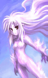 esper esper_terra female female_only final_fantasy final_fantasy_vi hikarino_hikaru kouno_hikaru long_hair nude pointy_ears red_eyes solo terra_branford