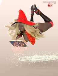 3d 3d_render black_female blonde blonde-haired_female blonde_eyebrows blonde_female blonde_hair dark-skinned_female devastate_xiii floating floating_book golden_eyes hovering levitation magic magic_book magic_circle magic_user object obsidian_frost solo solo_female solo_focus tagme uncensored witch witch_hat wizard wizard_hat