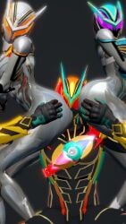 1boy 2girls 3d agent_six_(kamen_rider_zeztz) arian ass ass_on_head baku_yorozu big_ass big_breasts breasts crossover erection female helmet heroine kamen_rider kamen_rider_zeztz kamen_rider_zeztz_(series) koikatsu kureha_miyamoto large_ass large_breasts lord_invoker lord_six minami_yorozu miyamoto_kureha muscular_female panic_capsem superhero superheroine supervillainess thick_thighs thighs tokusatsu villainess