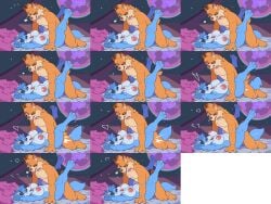 2026 2d_animation ambiguous_penetration anthro arms_above_head bed big_breasts big_butt blue_body blue_eyes blue_fur bobcat bouncing_breasts breasts breath bubsy_(series) bubsy_bobcat butt claws curvy_figure felid feline female female_penetrated fluffydisk42 fur furniture furry hands_behind_head hi_res looking_pleasured lynx male male/female male_penetrating male_penetrating_female mammal nipples nude oblivia_(bubsy) orange_body orange_fur panting penetration sex smile spread_legs spreading tail thick_thighs tongue tongue_out voluptuous wide_hips