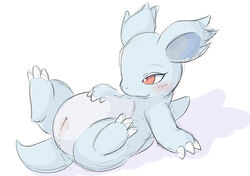 claws female kajiura nidorina plain_background pokemon pussy pussy_juice red_eyes solo white_background