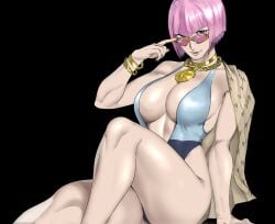 2d busty cleavage female female_focus female_only hourglass_figure manon_legrand masakado_eeeee pink_hair pinup pinup_pose street_fighter tagme wide_hips